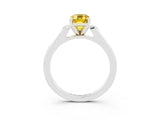 White gold Emerald Cut Cut Channel Set Solitaire Engagement Ring with Four-Prong Setting_3