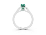 White gold Emerald Cut Cut Channel Set Solitaire Engagement Ring with Four-Prong Setting_3