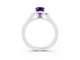 White gold Emerald Cut Cut Channel Set Solitaire Engagement Ring with Four-Prong Setting_3
