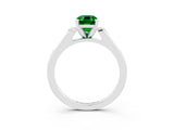 White gold Emerald Cut Cut Channel Set Solitaire Engagement Ring with Four-Prong Setting_3