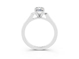 White gold Emerald Cut Cut Channel Set Solitaire Engagement Ring with Four-Prong Setting_3