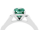 White gold Emerald Cut Cut Channel Set Solitaire Engagement Ring with Four-Prong Setting_4