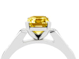 White gold Emerald Cut Cut Channel Set Solitaire Engagement Ring with Four-Prong Setting_4