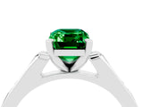 White gold Emerald Cut Cut Channel Set Solitaire Engagement Ring with Four-Prong Setting_4