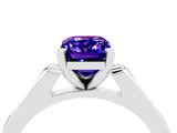White gold Emerald Cut Cut Channel Set Solitaire Engagement Ring with Four-Prong Setting_4