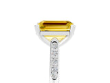 White gold Emerald Cut Cut Channel Set Solitaire Engagement Ring with Four-Prong Setting_5