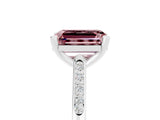 White gold Emerald Cut Cut Channel Set Solitaire Engagement Ring with Four-Prong Setting_5