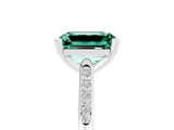 White gold Emerald Cut Cut Channel Set Solitaire Engagement Ring with Four-Prong Setting_5