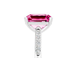 White gold Emerald Cut Cut Channel Set Solitaire Engagement Ring with Four-Prong Setting_5