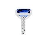 White gold Emerald Cut Cut Channel Set Solitaire Engagement Ring with Four-Prong Setting_5