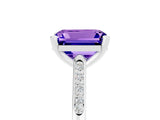 White gold Emerald Cut Cut Channel Set Solitaire Engagement Ring with Four-Prong Setting_5