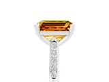 White gold Emerald Cut Cut Channel Set Solitaire Engagement Ring with Four-Prong Setting_5