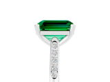 White gold Emerald Cut Cut Channel Set Solitaire Engagement Ring with Four-Prong Setting_5