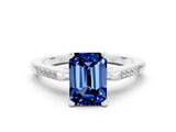 White gold Emerald Cut Cut Channel Set Solitaire Engagement Ring with Four-Prong Setting_6