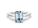 White gold Emerald Cut Cut Channel Set Solitaire Engagement Ring with Four-Prong Setting_6
