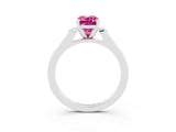 White gold Emerald Cut Cut Channel Set Solitaire Engagement Ring with Four-Prong Setting_9
