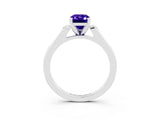 White gold Emerald Cut Cut Channel Set Solitaire Engagement Ring with Four-Prong Setting_9