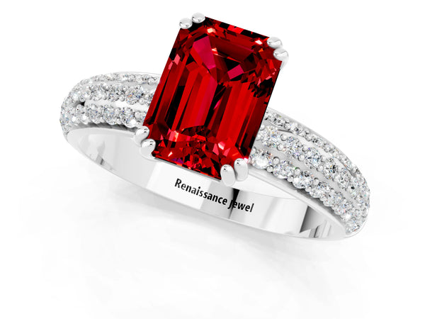 Platinum Emerald Cut Cut Diamond Milgrain Marquise Band with Prong Setting