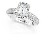 White gold Emerald Cut Cut Diamond Milgrain Marquise Band with Prong Setting_1