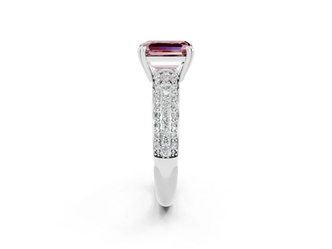 White gold Emerald Cut Cut Diamond Milgrain Marquise Band with Prong Setting_2