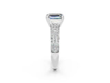 White gold Emerald Cut Cut Diamond Milgrain Marquise Band with Prong Setting_2