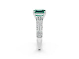 White gold Emerald Cut Cut Diamond Milgrain Marquise Band with Prong Setting_2