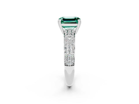 White gold Emerald Cut Cut Diamond Milgrain Marquise Band with Prong Setting_2