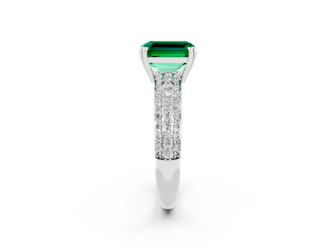 White gold Emerald Cut Cut Diamond Milgrain Marquise Band with Prong Setting_2