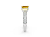 White gold Emerald Cut Cut Diamond Milgrain Marquise Band with Prong Setting_2