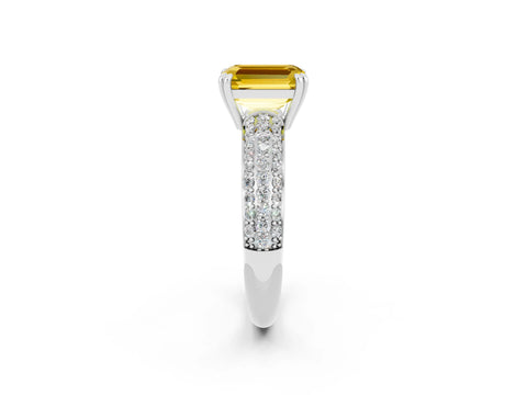 White gold Emerald Cut Cut Diamond Milgrain Marquise Band with Prong Setting_2