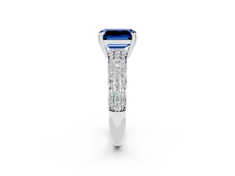 White gold Emerald Cut Cut Diamond Milgrain Marquise Band with Prong Setting_2