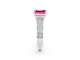 White gold Emerald Cut Cut Diamond Milgrain Marquise Band with Prong Setting_2