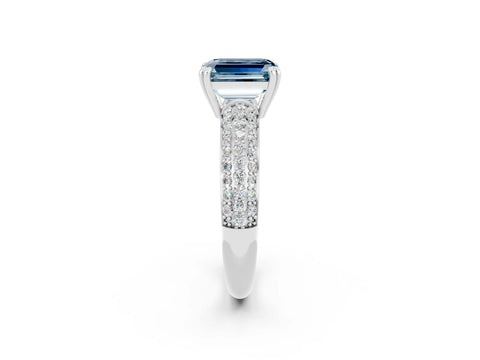 White gold Emerald Cut Cut Diamond Milgrain Marquise Band with Prong Setting_2