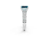 White gold Emerald Cut Cut Diamond Milgrain Marquise Band with Prong Setting_2