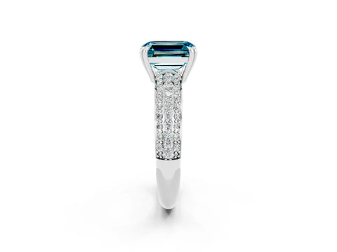 White gold Emerald Cut Cut Diamond Milgrain Marquise Band with Prong Setting_2