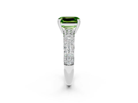 White gold Emerald Cut Cut Diamond Milgrain Marquise Band with Prong Setting_2