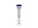 White gold Emerald Cut Cut Diamond Milgrain Marquise Band with Prong Setting_2