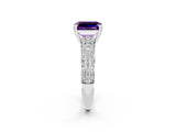 White gold Emerald Cut Cut Diamond Milgrain Marquise Band with Prong Setting_2