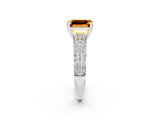 White gold Emerald Cut Cut Diamond Milgrain Marquise Band with Prong Setting_2