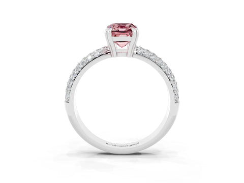 White gold Emerald Cut Cut Diamond Milgrain Marquise Band with Prong Setting_3
