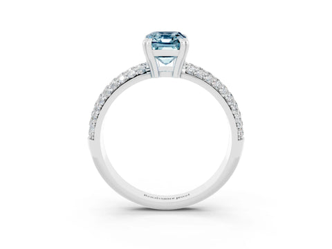 White gold Emerald Cut Cut Diamond Milgrain Marquise Band with Prong Setting_3