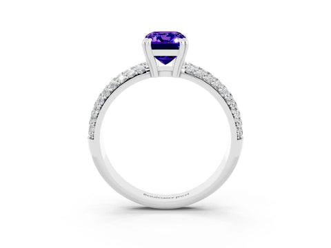 White gold Emerald Cut Cut Diamond Milgrain Marquise Band with Prong Setting_3