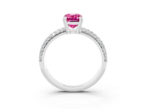 White gold Emerald Cut Cut Diamond Milgrain Marquise Band with Prong Setting_3