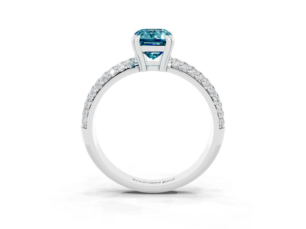 Platinum Emerald Cut Cut Diamond Milgrain Marquise Band with Prong Setting