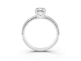 White gold Emerald Cut Cut Diamond Milgrain Marquise Band with Prong Setting_3