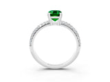 White gold Emerald Cut Cut Diamond Milgrain Marquise Band with Prong Setting_3