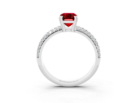White gold Emerald Cut Cut Diamond Milgrain Marquise Band with Prong Setting_3