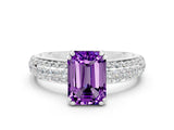 White gold Emerald Cut Cut Diamond Milgrain Marquise Band with Prong Setting