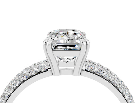 White gold Emerald Cut Cut Diamond Milgrain Marquise Band with Prong Setting_4