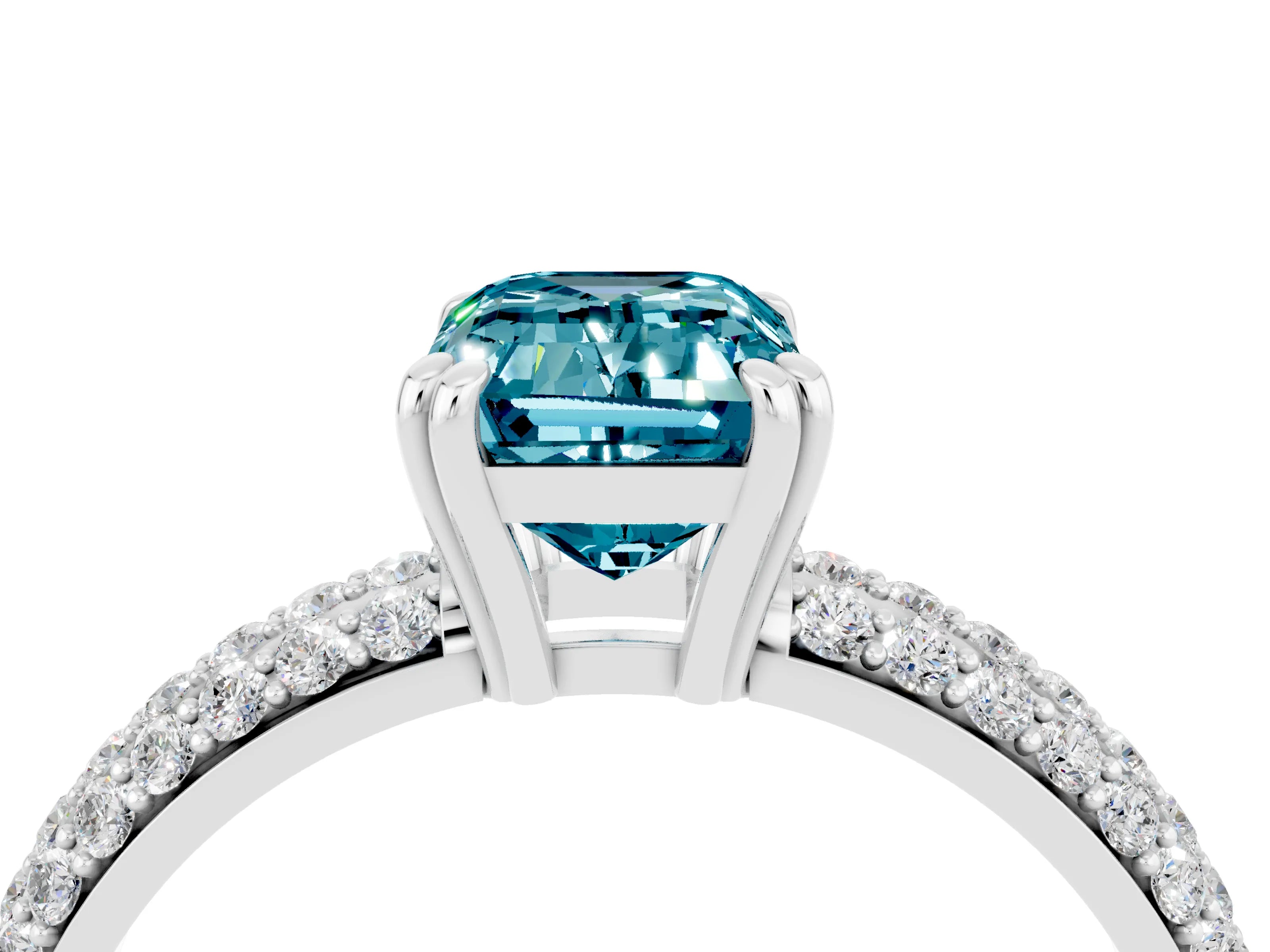 White gold Emerald Cut Cut Diamond Milgrain Marquise Band with Prong Setting_4